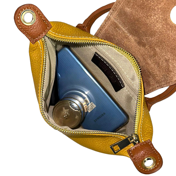 Bolso Bandolera Piel Italiana con Asa de Mano