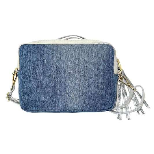 Bolso Bandolera Piel Metalizada y Estilo Vaquero para Mujer