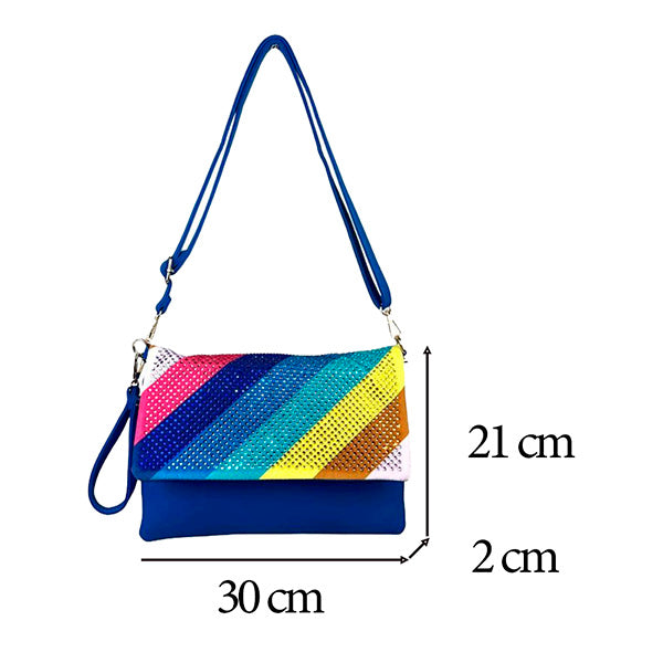 Bolso Bandolera Multicolor con Piedras