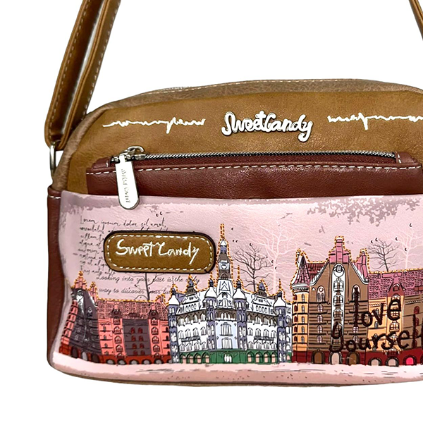 Bolso Bandolera Sweet Candy con Bolsillos Exteriores para Mujer