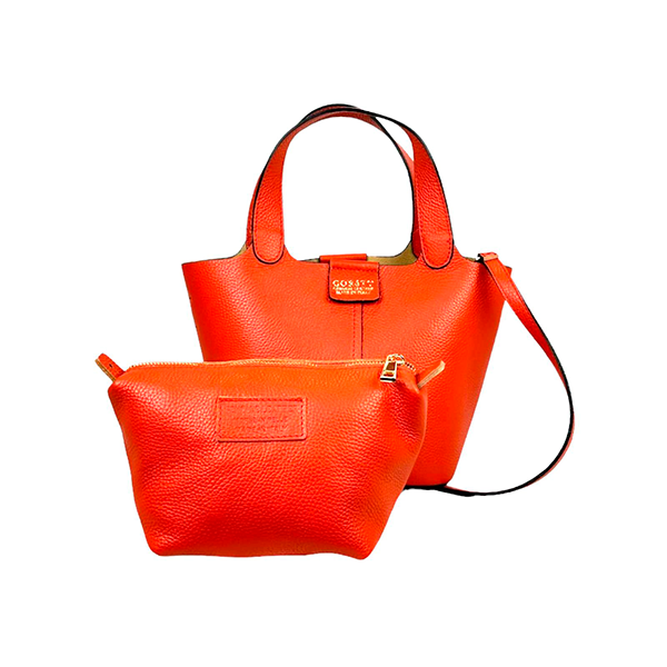 Bolso Bucket de Piel Elegante con Bolso Interior para Mujer