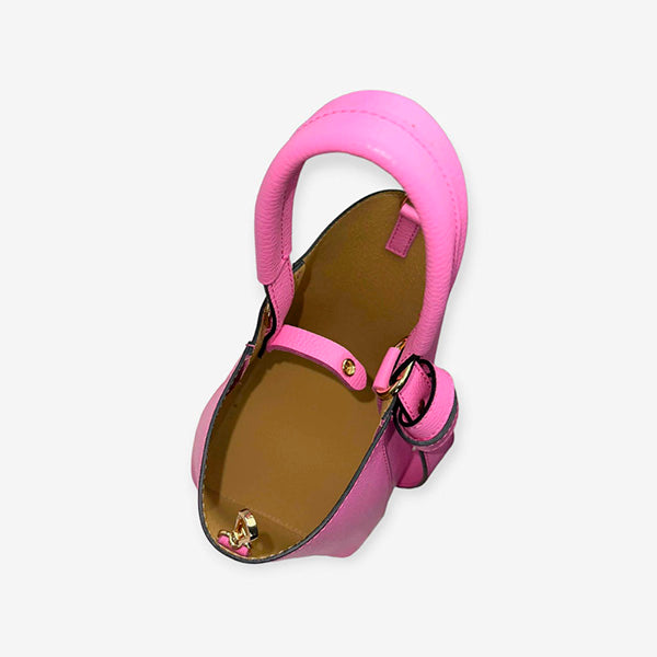 Bolso Bucket Piel Italiana con Bolso Interior y Lazo