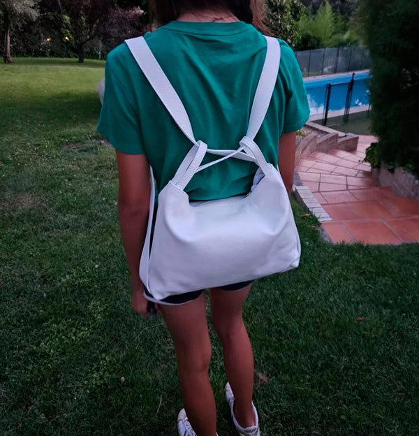 Bolso Convertible en Mochila Piel Italiana para Mujer