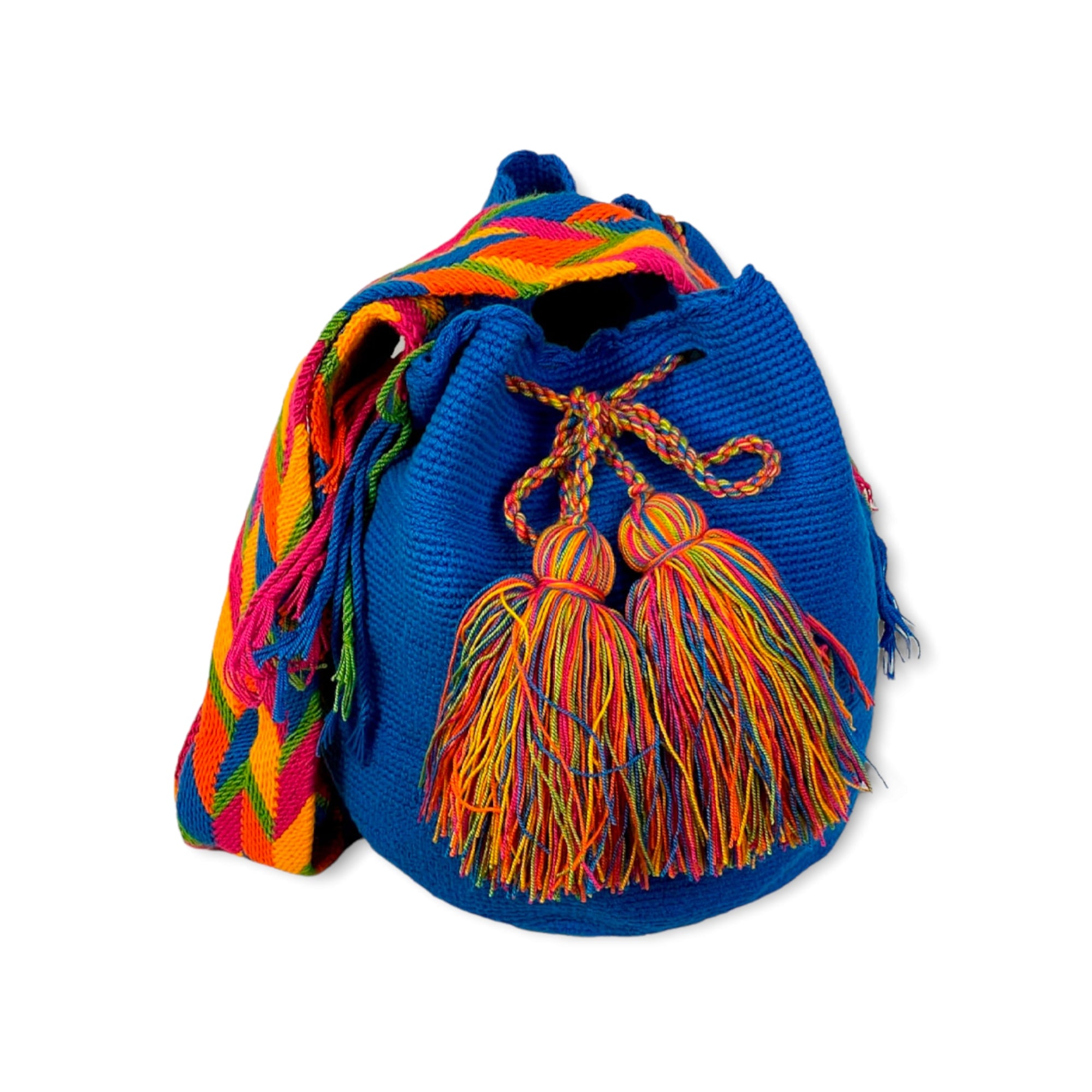 Bolso Wayuu Grande Artesanal con Estampado Liso