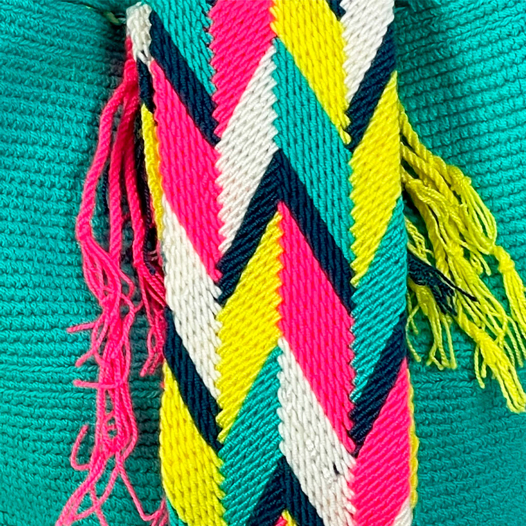 Bolso Wayuu Grande Artesanal con Estampado Liso