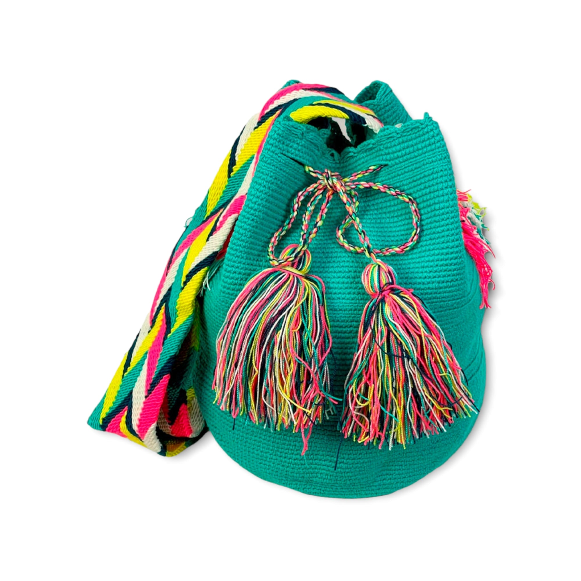 Bolso Wayuu Grande Artesanal con Estampado Liso