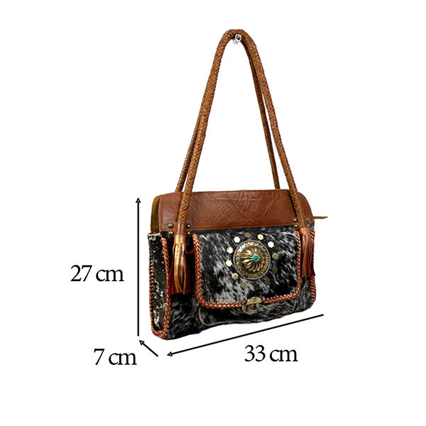 Bolso de Hombro Boho de Piel Artesanal para Mujer