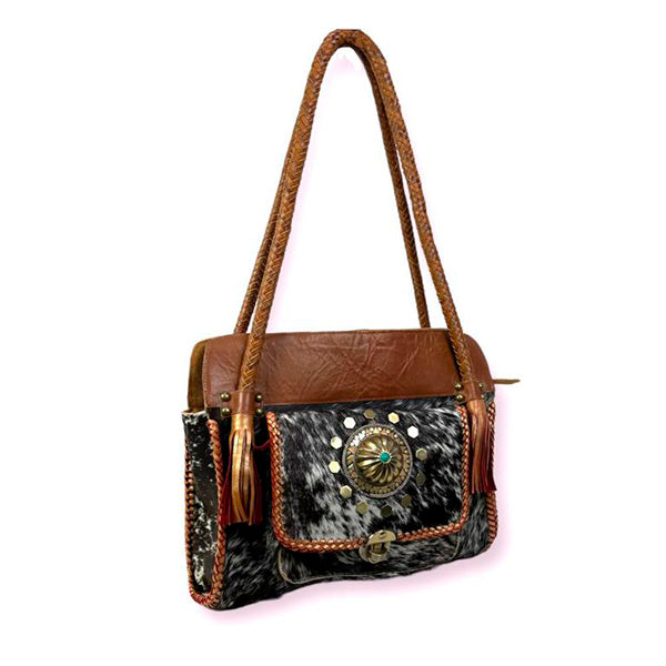 Bolso de Hombro Boho de Piel Artesanal para Mujer