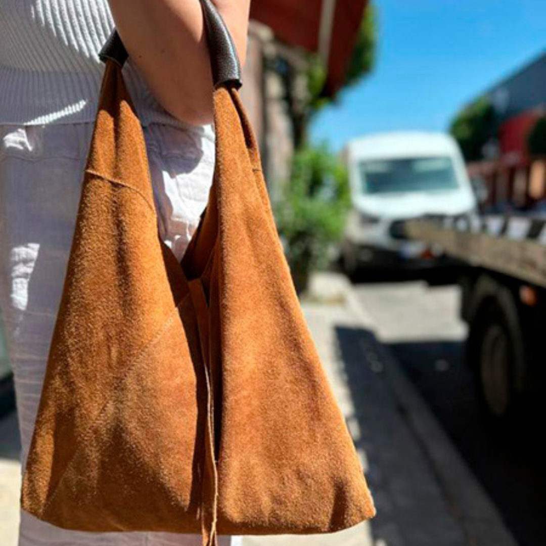 Bolso de Hombro Piel de Serraje con Monedero Adicional