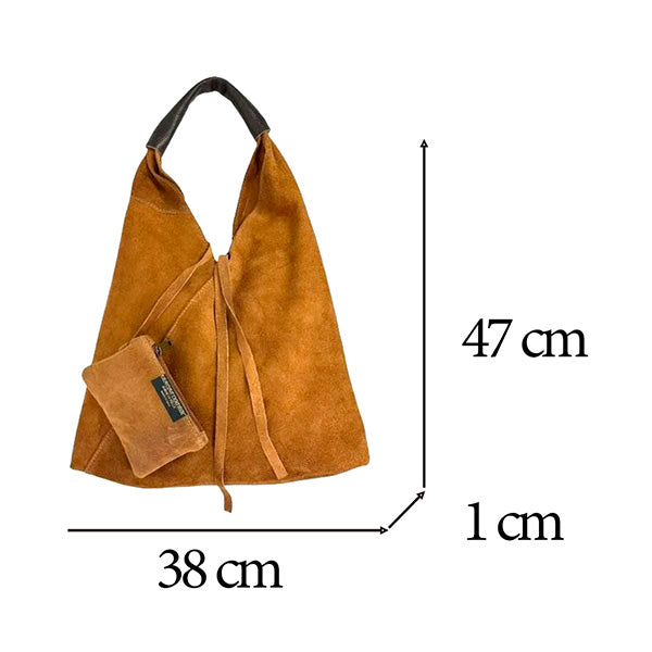 Bolso de Hombro Piel de Serraje con Monedero Adicional