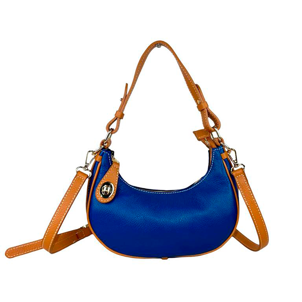 Bolso de Hombro de Piel Italiana con Diseño Medialuna