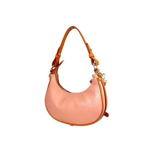 Bolso de Hombro de Piel Italiana con Diseño Medialuna