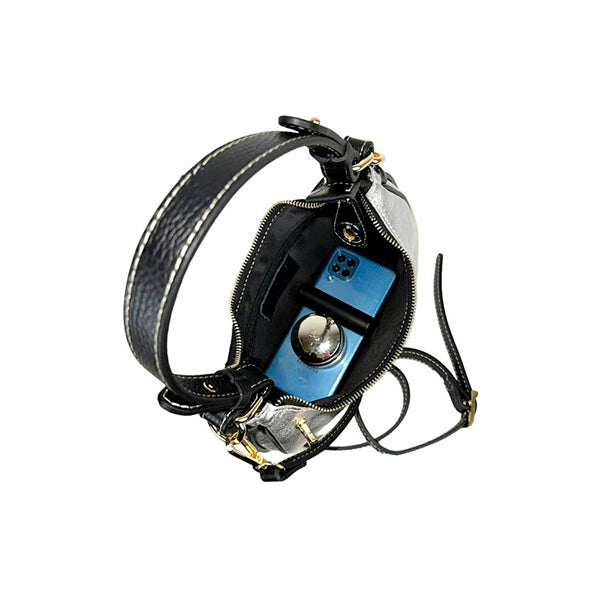 Bolso de Hombro de Piel Metalizada Italiana Diseño Medialuna