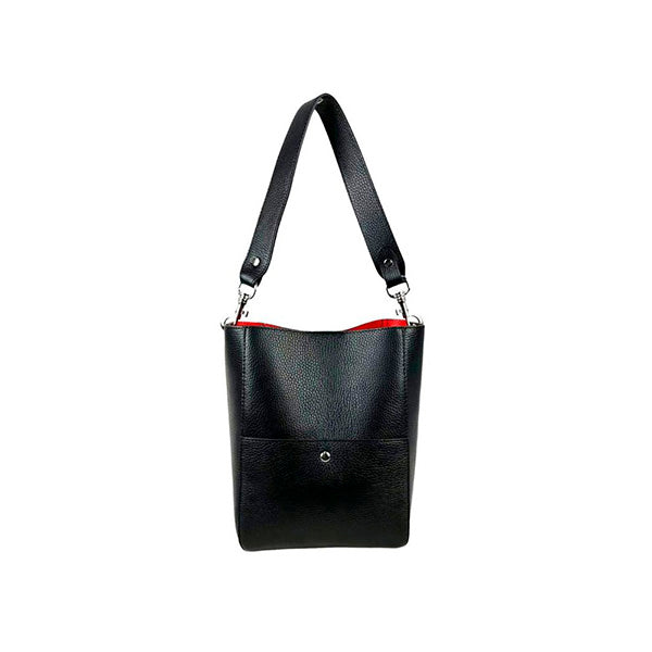Bolso de Hombro de Piel Estilo Bucket con Bolso Interior