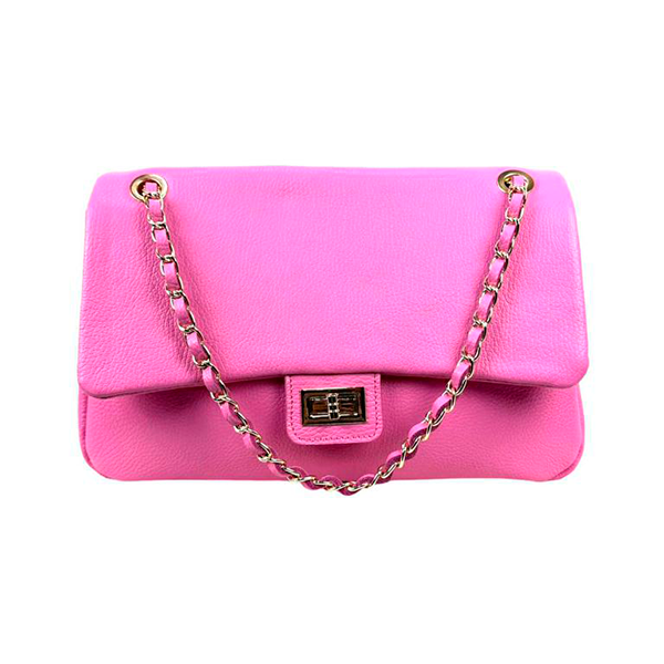 Bolso de Hombro Piel Italiana Grande y Elegante