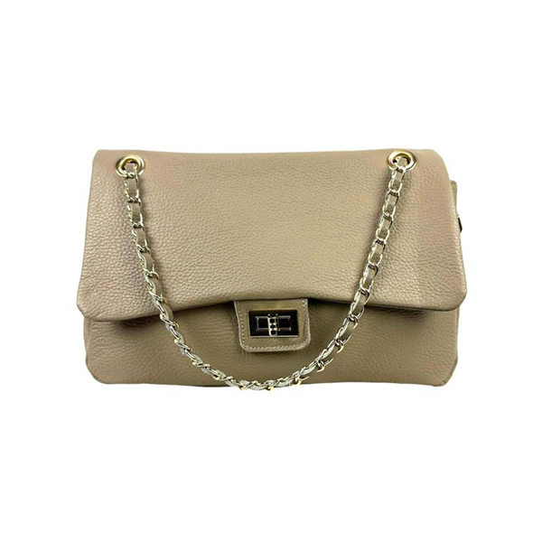 Bolso de Hombro Piel Italiana Grande y Elegante