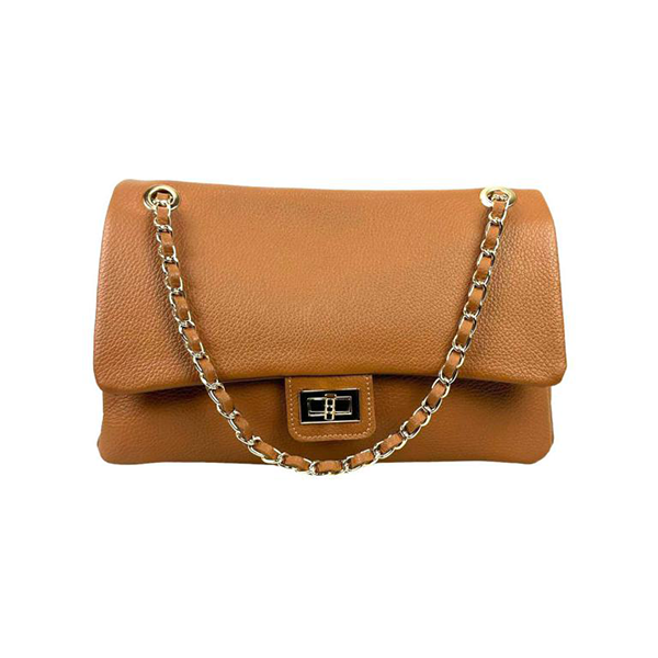 Bolso de Hombro Piel Italiana Grande y Elegante