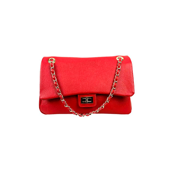 Bolso de Hombro Piel Italiana Grande y Elegante