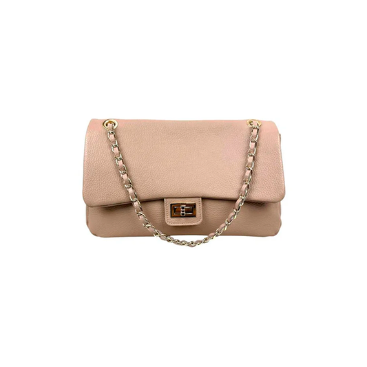 Bolso de Hombro Piel Italiana Grande y Elegante