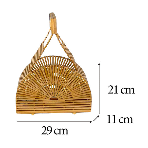 Bolso de Mano Bambú Media Luna