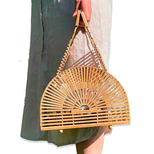 Bolso de Mano Bambú Media Luna