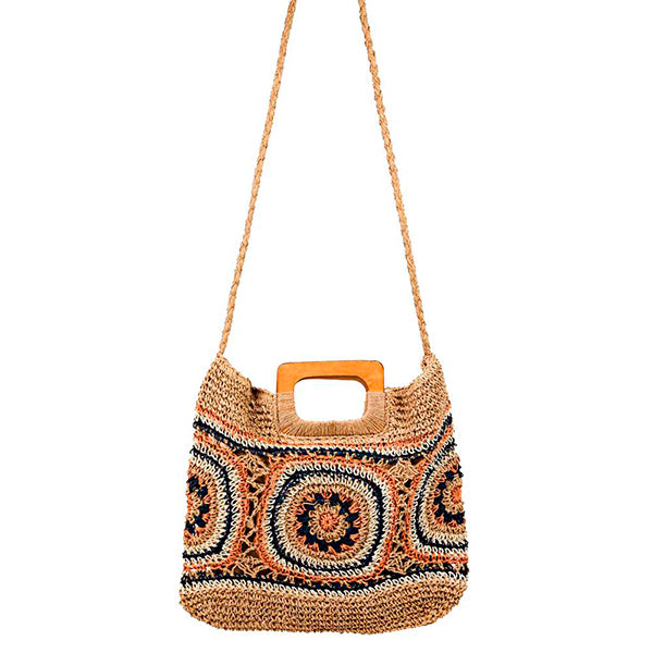 Bolso de Mano Boho de Papel con Estampado