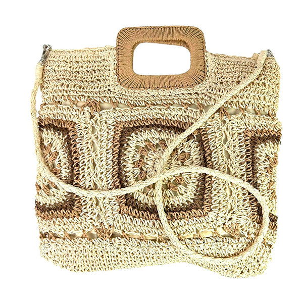 Bolso de Mano Boho de Papel con Estampado