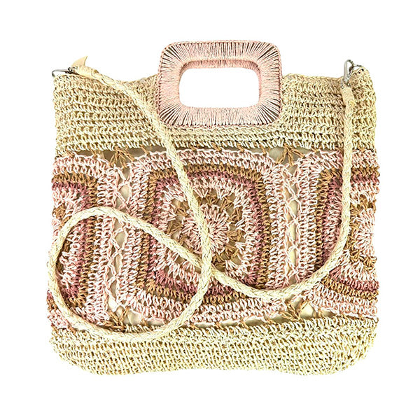 Bolso de Mano Boho de Papel con Estampado