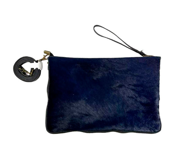 Bolso de Mano Boho de Piel con Pelo Natural