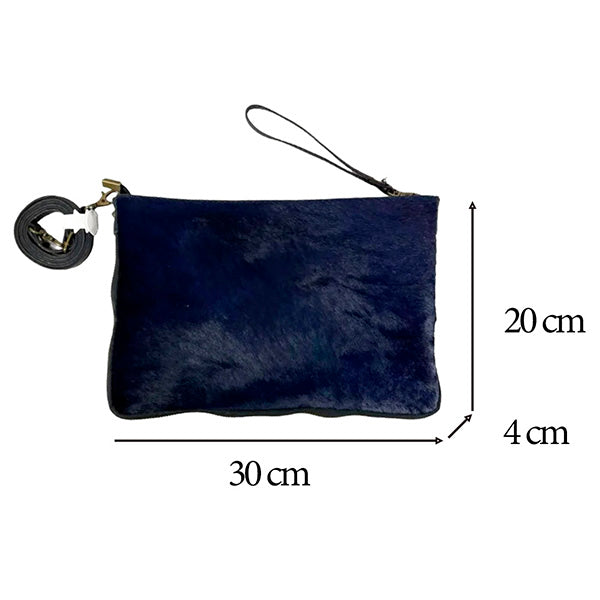 Bolso de Mano Boho de Piel con Pelo Natural