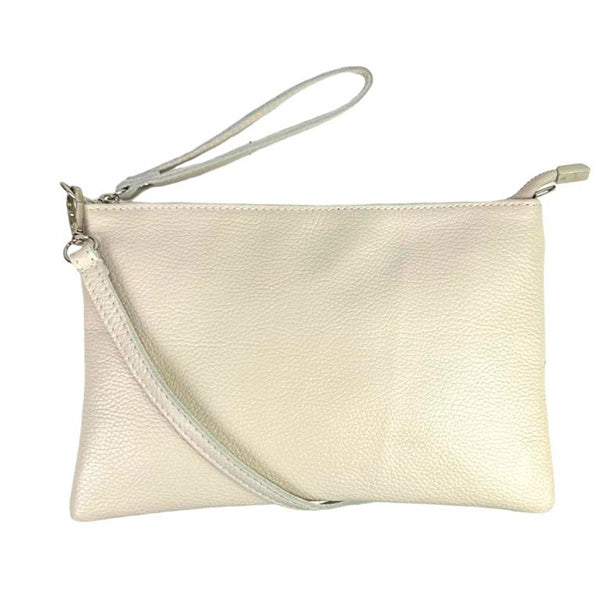 Bolso de Mano Clutch de Piel con Bandolera