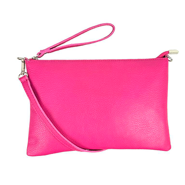 Bolso de Mano Clutch de Piel con Bandolera