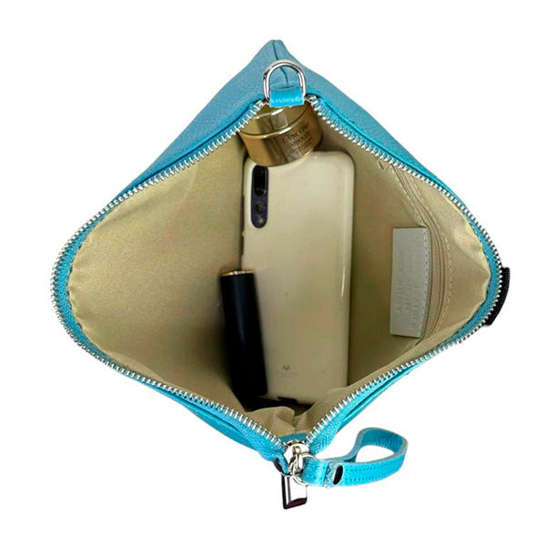 Bolso de Mano Clutch de Piel con Bandolera