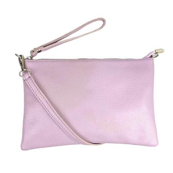 Bolso de Mano Clutch de Piel con Bandolera