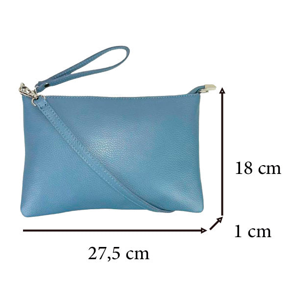 Bolso de Mano Clutch de Piel con Bandolera