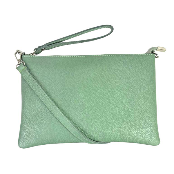 Bolso de Mano Clutch de Piel con Bandolera