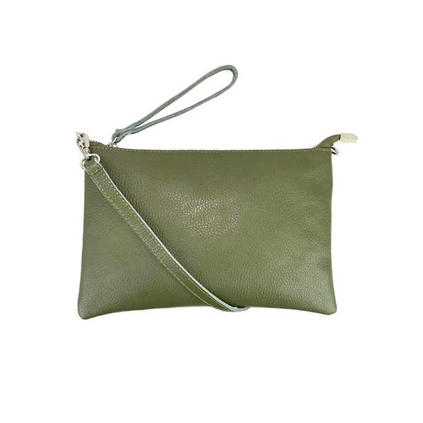 Bolso de Mano Clutch de Piel con Bandolera