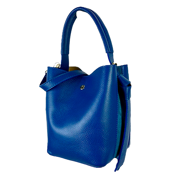 Bolso de Mano de Cuero Bucket con Bolso Interior para Mujer