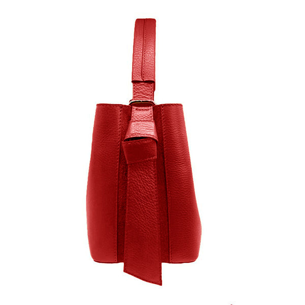 Bolso de Mano de Cuero Bucket con Bolso Interior para Mujer