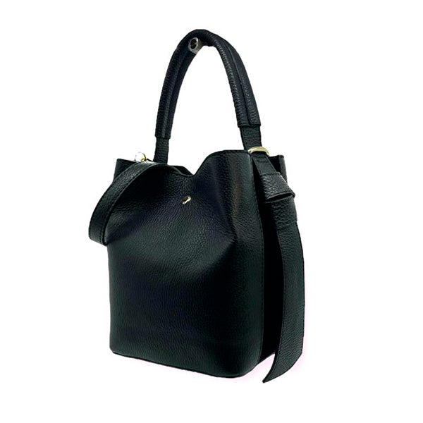 Bolso de Mano de Cuero Bucket con Bolso Interior para Mujer