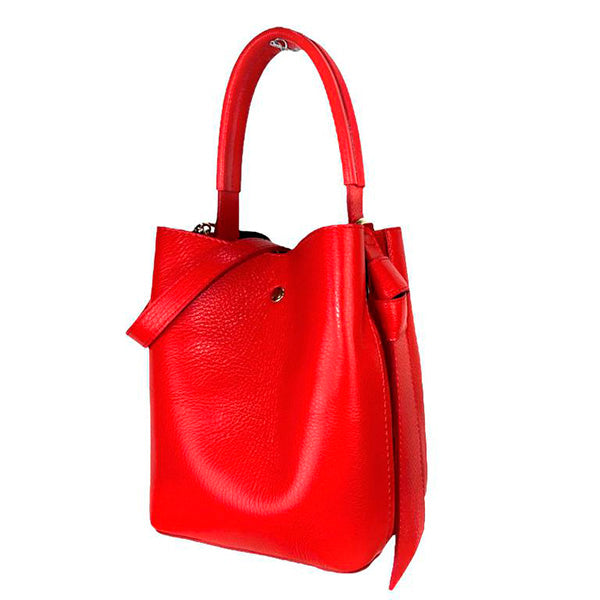 Bolso de Mano de Cuero Bucket con Bolso Interior para Mujer