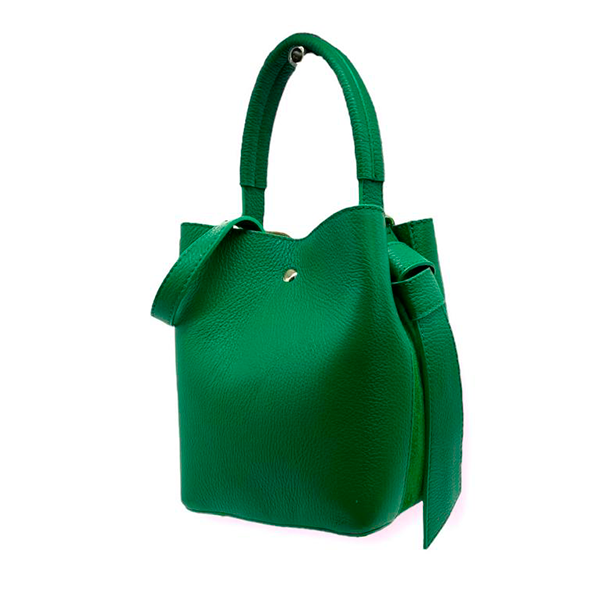 Bolso de Mano de Cuero Bucket con Bolso Interior para Mujer