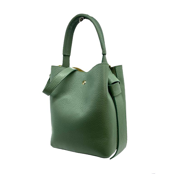 Bolso de Mano de Cuero Bucket con Bolso Interior para Mujer