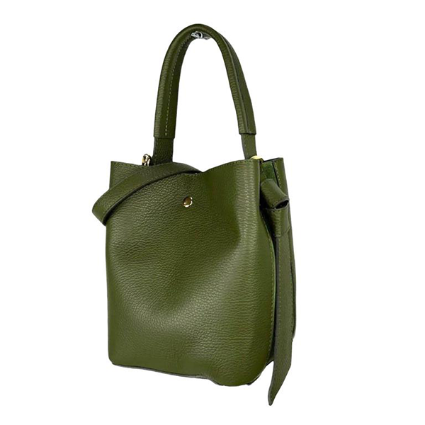 Bolso de Mano de Cuero Bucket con Bolso Interior para Mujer