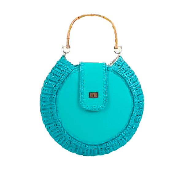 Bolso de Mano Grande de Papel con Asa de Bambú