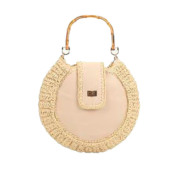 Bolso de Mano Grande de Papel con Asa de Bambú