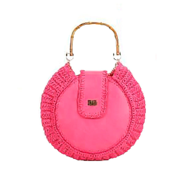 Bolso de Mano Grande de Papel con Asa de Bambú