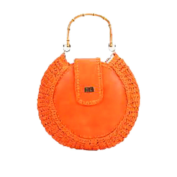 Bolso de Mano Grande de Papel con Asa de Bambú