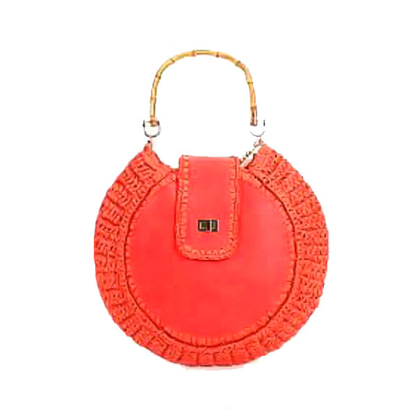 Bolso de Mano Grande de Papel con Asa de Bambú