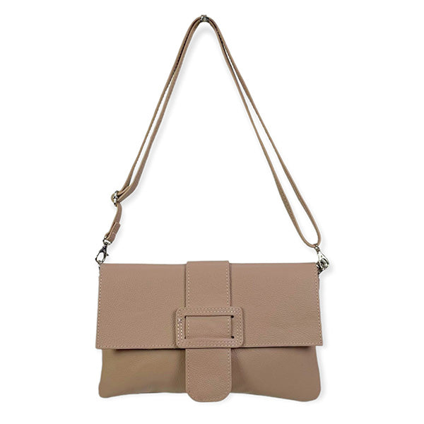 Bolso de Mano Grande de Piel con Bandolera y Hebilla Decorativa